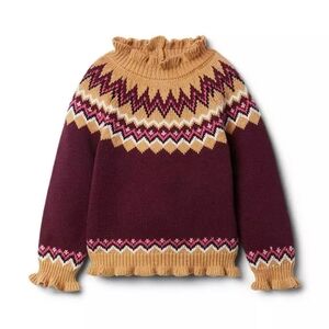 Janie and Jack Fair Isle Ruffle Trim Sweater